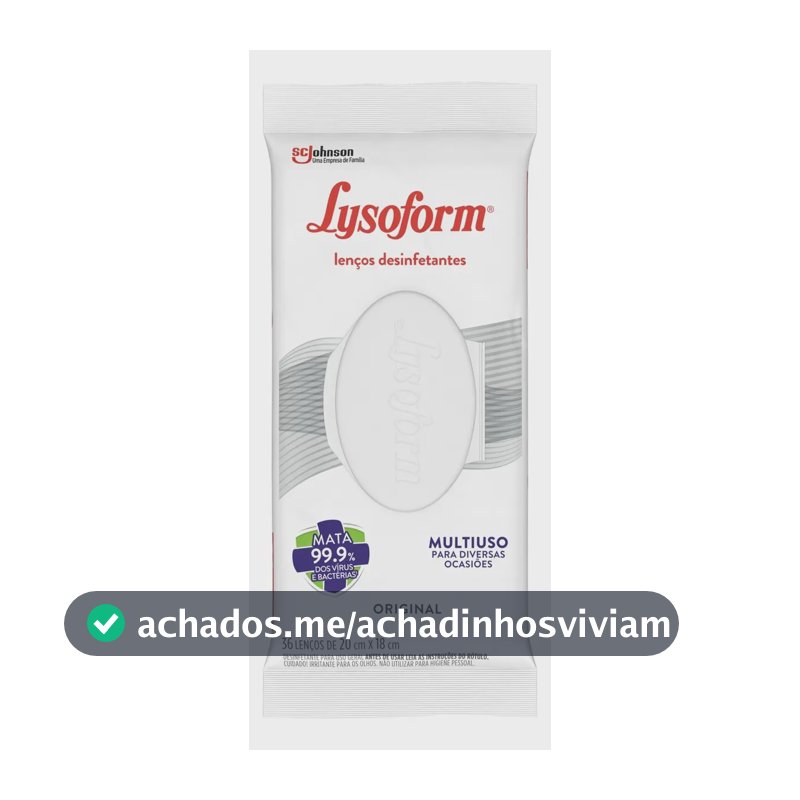 Lenço Umedecido Desinfetante Original Com 36 Unidades Lysoform