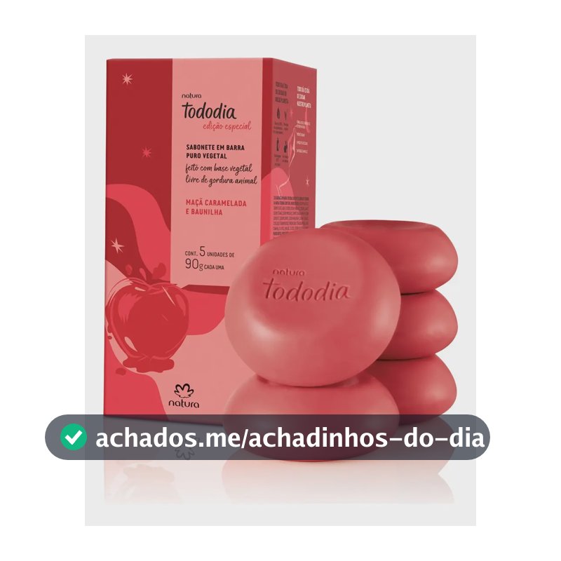 Sabonete Em Barra Natura Tododia Maçã Caramelada 5un 90g