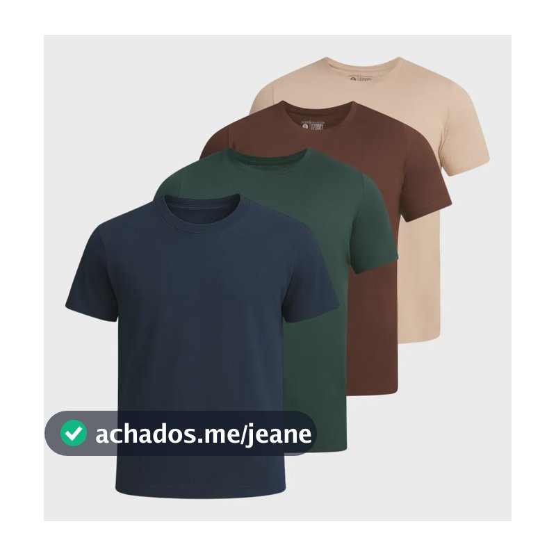 Kit 4 Camisetas Masculinas Basica Algodão Fio 30.1 Premium Azul Marinho-verde Militar-marron- Beje.caq Gg Liso