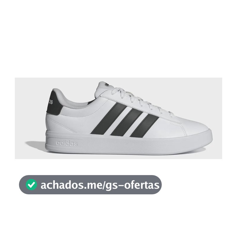 Tênis Masculino Grand Court 3.0 adidas Ftwwht/cblack/ftwwht Liso 40 Br