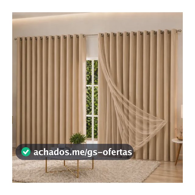 Cortina 6,00x2,50 Gaze De Linho Com Forro De Microfibra Luxo