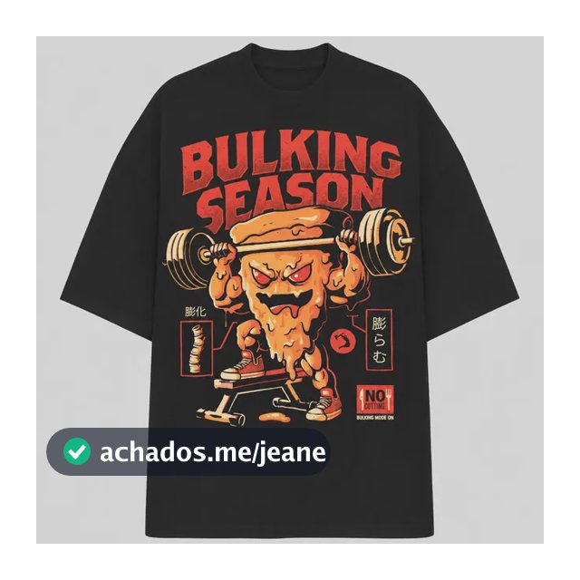 Camiseta Oversized Masculina Berzerk Pizza Academia