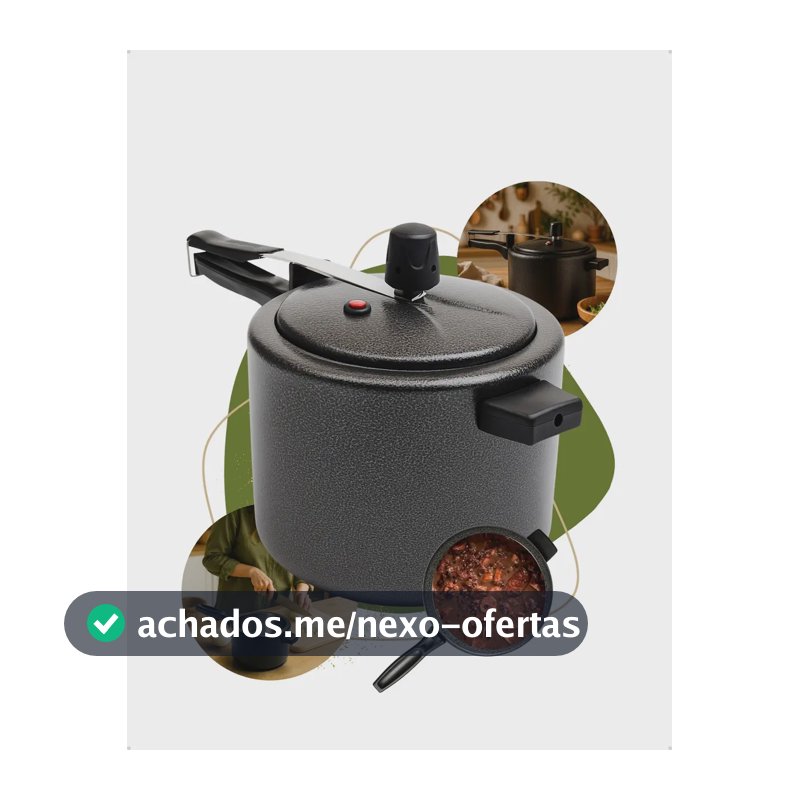 Panela de pressão 4,5 litros Alumínio Preta Segura Reforçada Cozimento Rápido Econômica Fechamento Interno