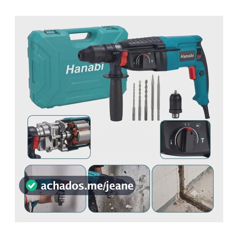 Martelete Perfurador Rompedor Profissional Hanabi 1300w 2.8j Azul-petróleo 60