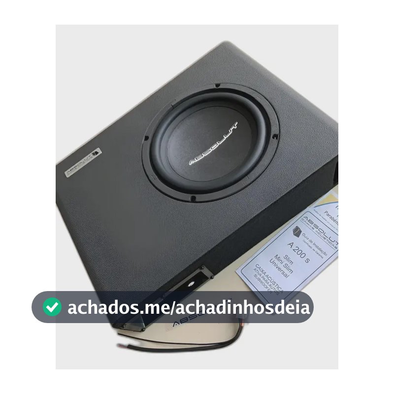 Caixa Som Amplificada Ativa Automotiva Slim Sub 8 Polegadas