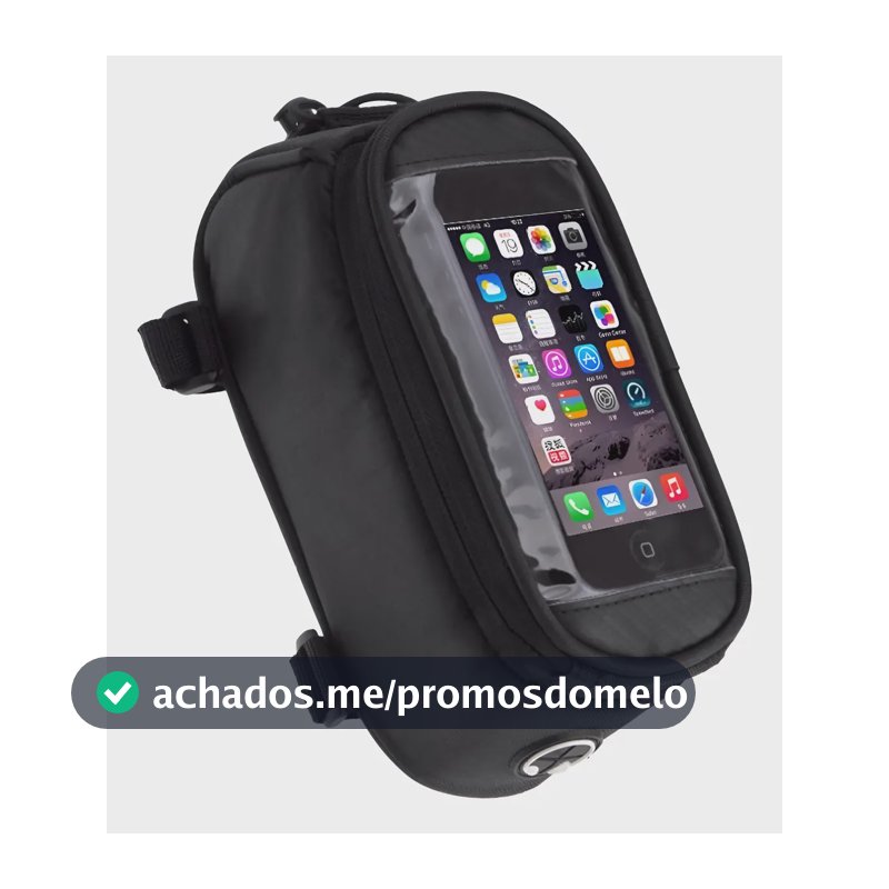 Bolsa Case Porta Celular Suporte Quadro Bicicleta Phone 1,7l Preto