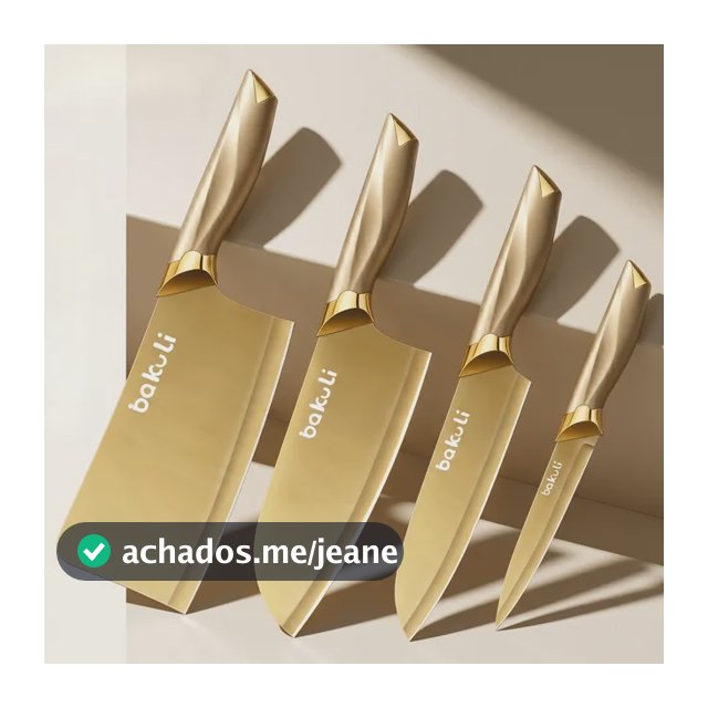 Novo Conjunto De Facas De Cozinha Douradas De 4 Peças, Aço I