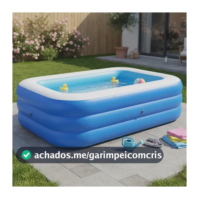 Piscina Inflável De Plástico Resistente Banheira Retangular Azul