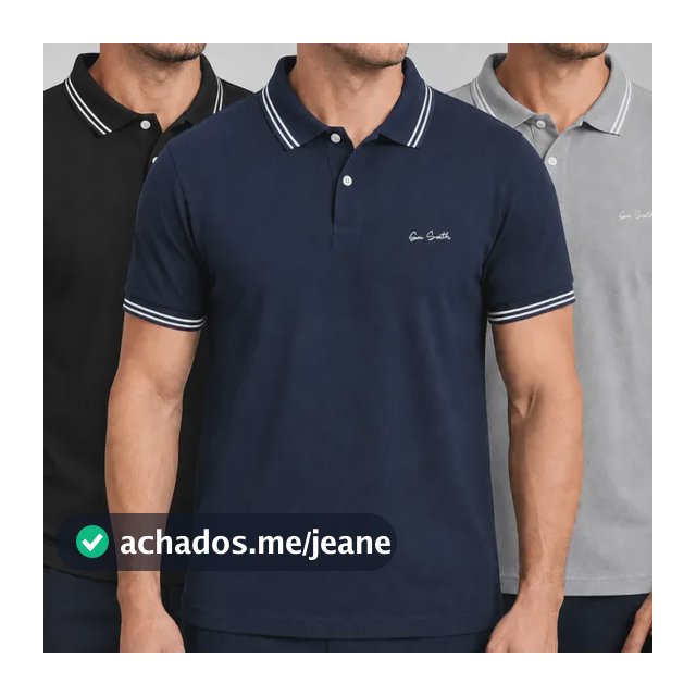 Kit 3 Camisas Gola Polo Masculina Blusa Slim Algodão