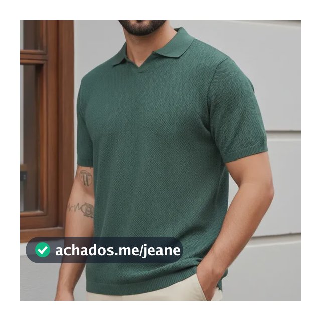 Camisa Polo Tricot Masculina Texturizada Decote V Opus