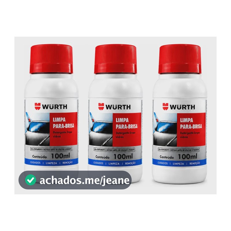 Kit 3 Limpa Para-brisa Wurth 100ml Concentrado