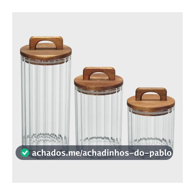 Kit 3 Pote Porta Mantimentos Borossilicato 1,3l 850ml 550ml Multicolorido