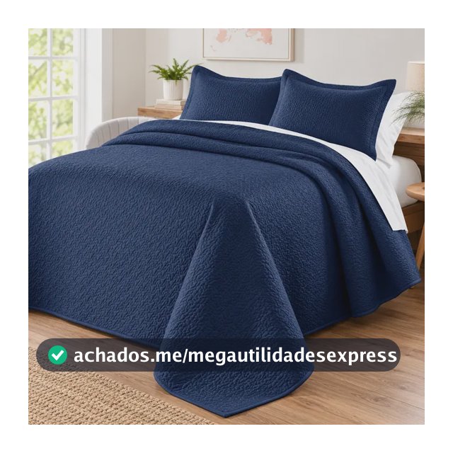 Colcha/cobre Leito Dupla Face Matelado Casal 3 Peças