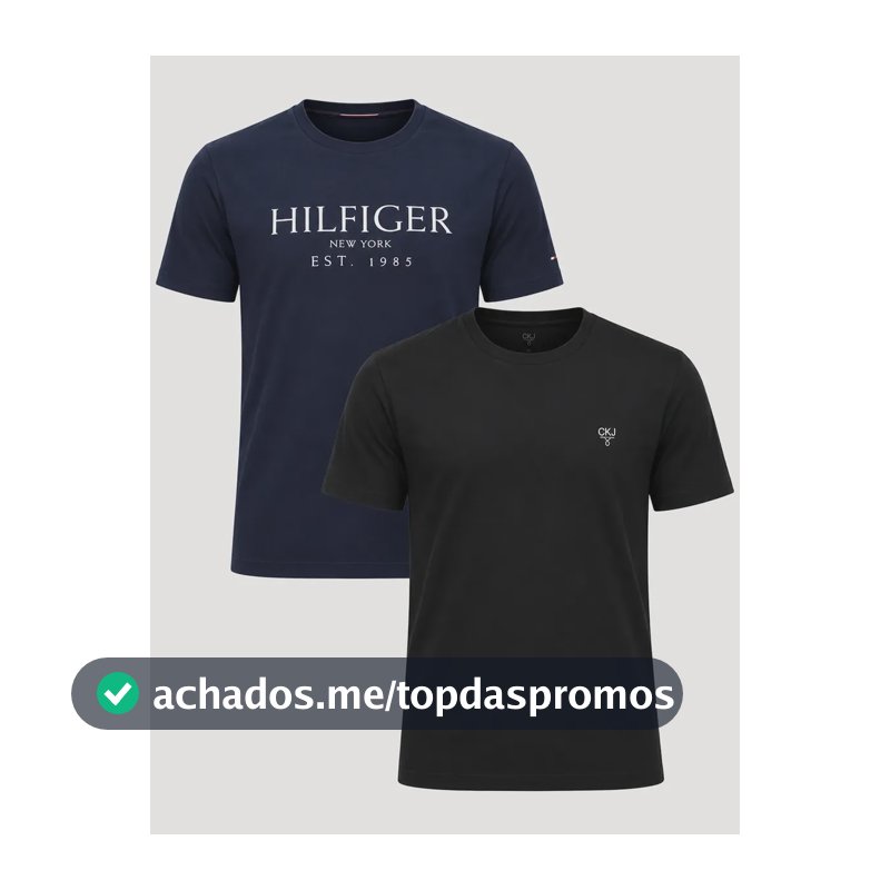 Kit Camisetas Tommy Hilfiger/calvin Klein Azul Marinho/preta Preto M/m Lisa