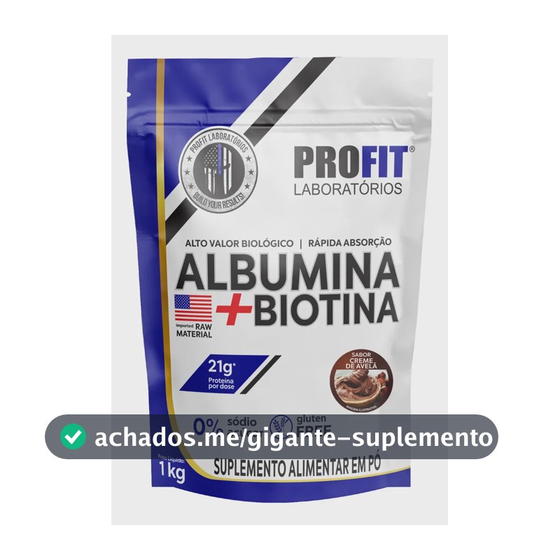 Albumina Profit Labs em pó sabor Creme de avelã x 1kg