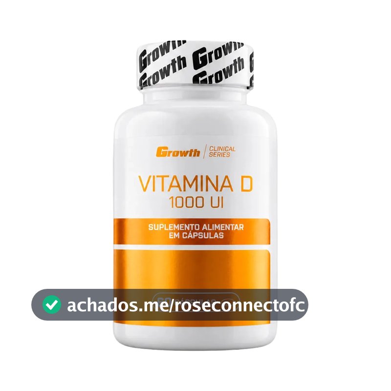 Vitamina D 1000ui 60 Caps Growth Supplements - Sem Sabor Sem Sabor