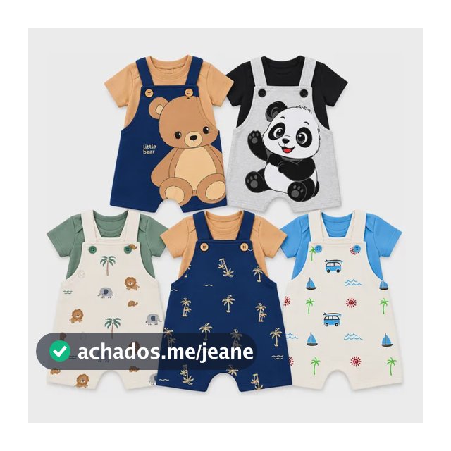 Conjunto Jardineira E Body Menino Verão