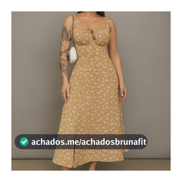 Vestido Midi Estampado Floral Com Fenda Lateral E Bojo