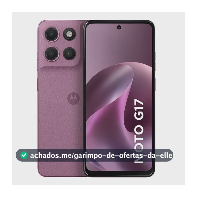 Smartphone Motorola Moto G17 4g - 128gb 4gb Ram + 8gb Ram Boost, Camera 50mp Sony Lytia 600, Tela Fhd+ 60hz, Bateria 5200 Mah - Rosa