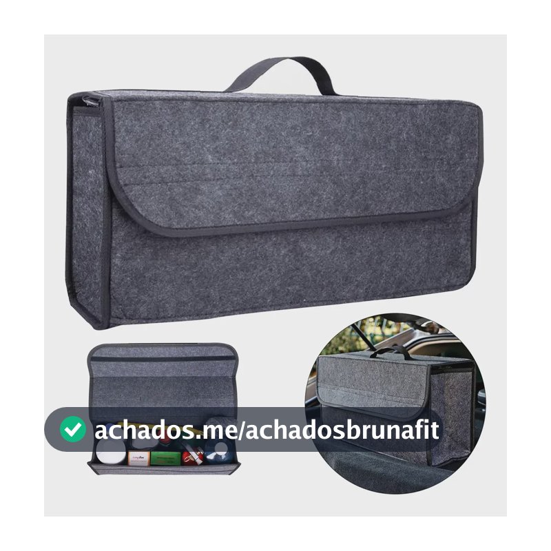 Bolsa Caixa Organizar Porta Malas Multiuso Veicular Cinza Cinza