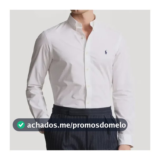 Camisa Masculina Ralph Lauren Custom Fit Branca