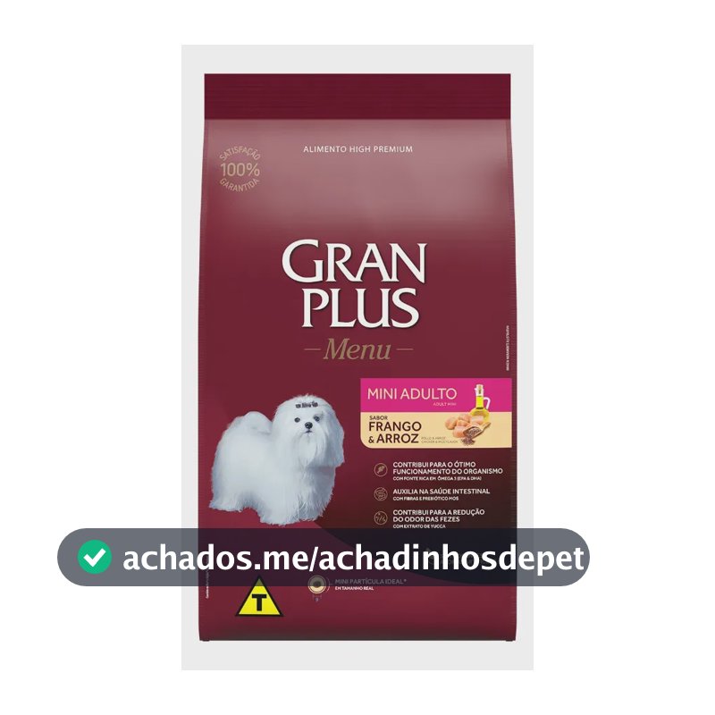 Ração Granplus Cães Raças Mini Frango E Arroz Menu 10,1kg