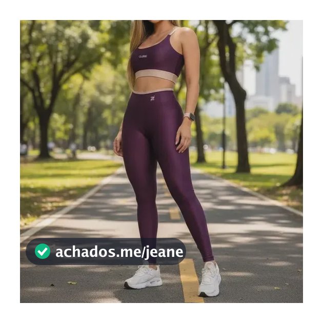 Conjunto Fitness Academia Calça E Top Zero Transparência Açaí Liso M