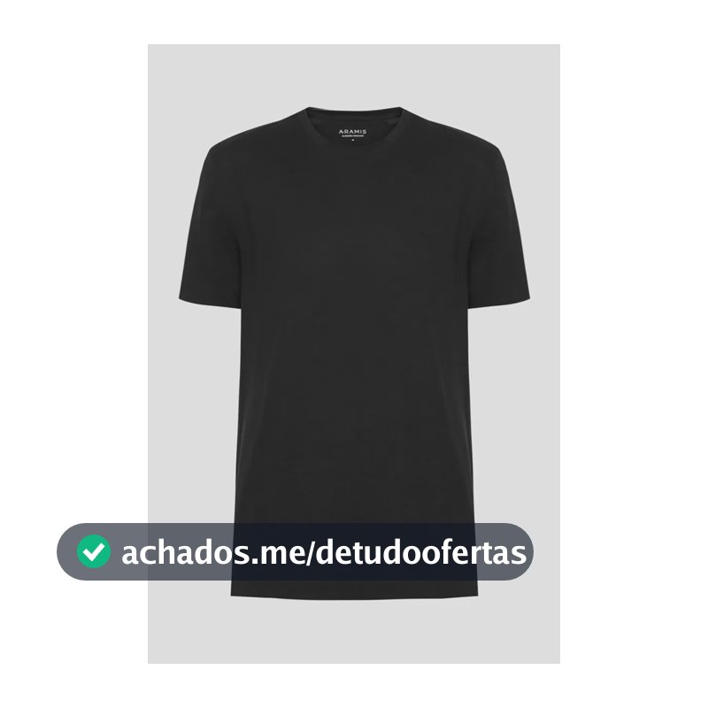 Camiseta Aramis Manga Curta Algodão Peruano Preto