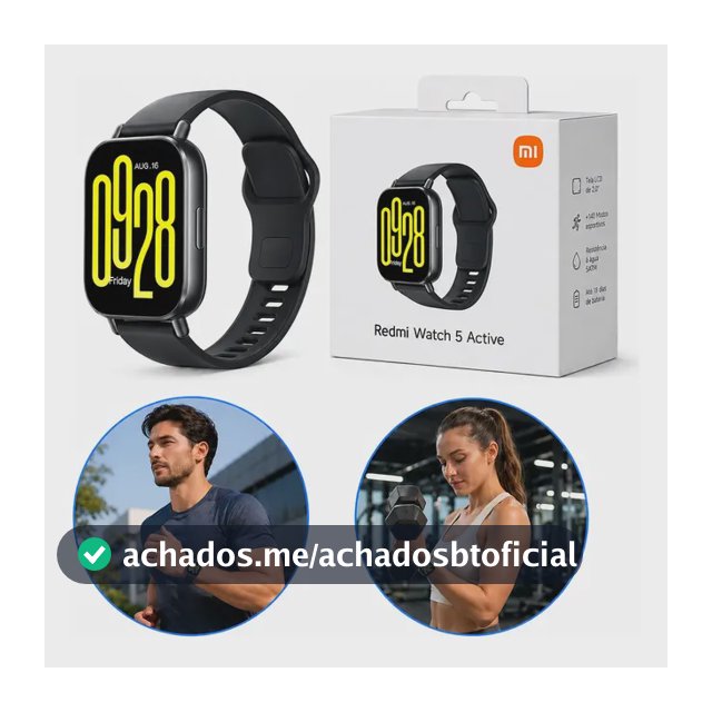 Relógio Smartwatch Redmiwatch 5 Active Prata Xiaomi Original Branco Preto Prateado