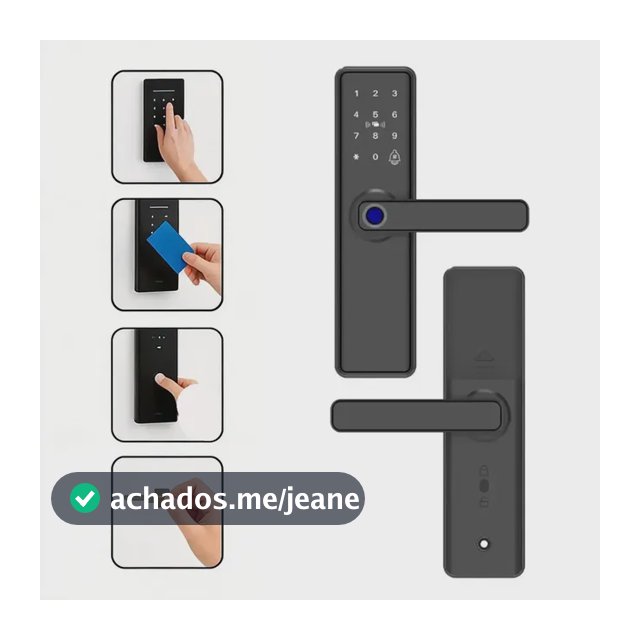 Fechadura Eletrônica Digital Com Biometria, Senha, Tag E Chave Touch Anti-espião Inteligente Preta Para Porta (casa/apartamento/hotel) Preto