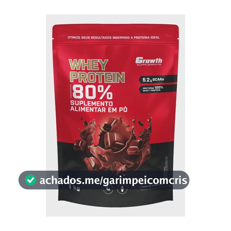 Proteína Growth Supplements Whey concentrado em pó sabor Chocolate x 1kg