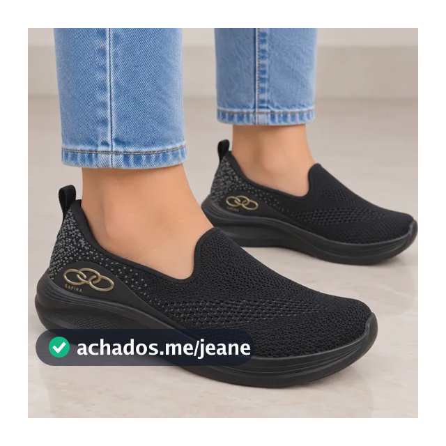 Tênis Olympikus Safira Slip On Feminino Preto Confortável