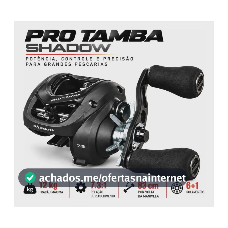 Carretilha Saint Pro Tamba Shadow 7 Rol Rel 7.3:1 Drag 12kg Manivela Esquerda Esquerdo