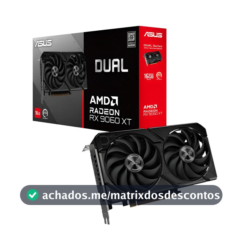 Placa de Vídeo Asus Radeon RX 9060 XT Dual 16GB GDDR6 128-bit
