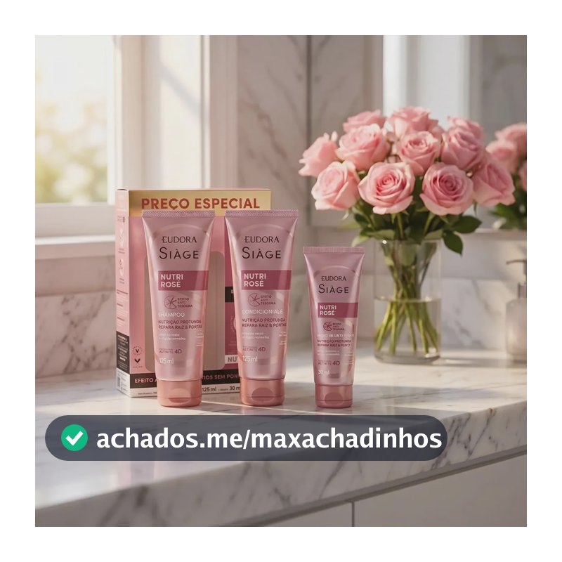 Kit Nutri Rose Shampoo 250ml + Cond 125ml + Leave-in 30ml