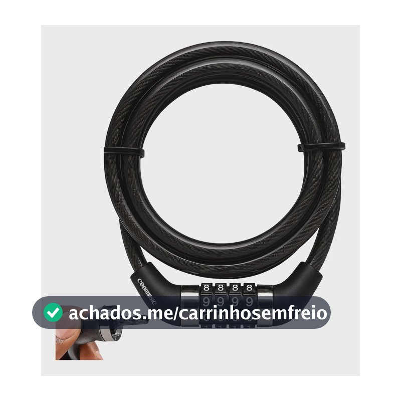 Cadeado Bicicleta Antifurto Trava Com Senha Aço Reforçado Para Bike Moto Corrente Portão Coolmusic Cor Preto
