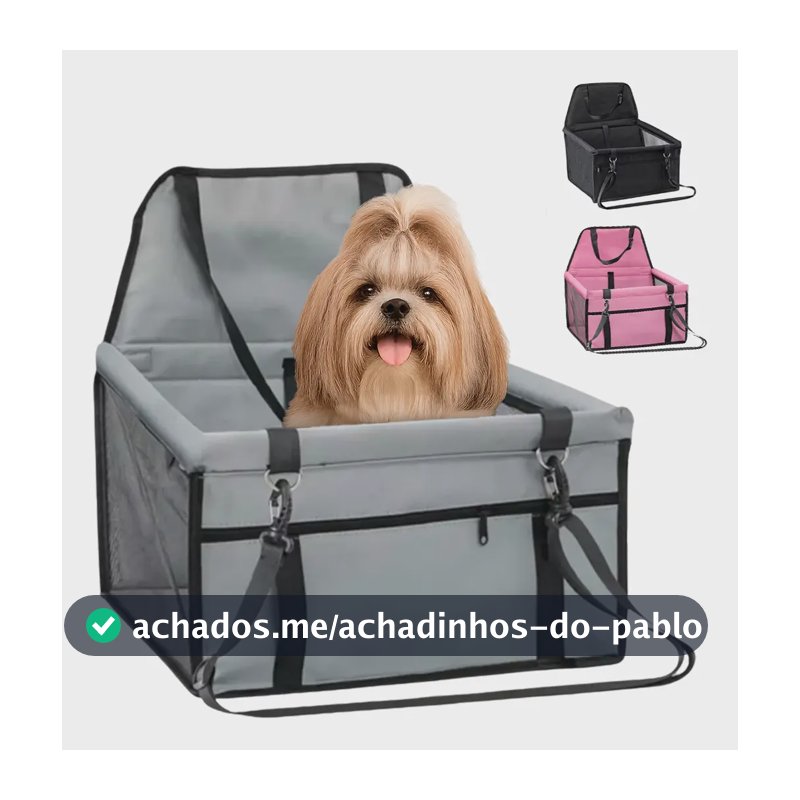 Cadeirinha Assento Transporte Pet Carro Passeio Cães Gatos Cor Cinza