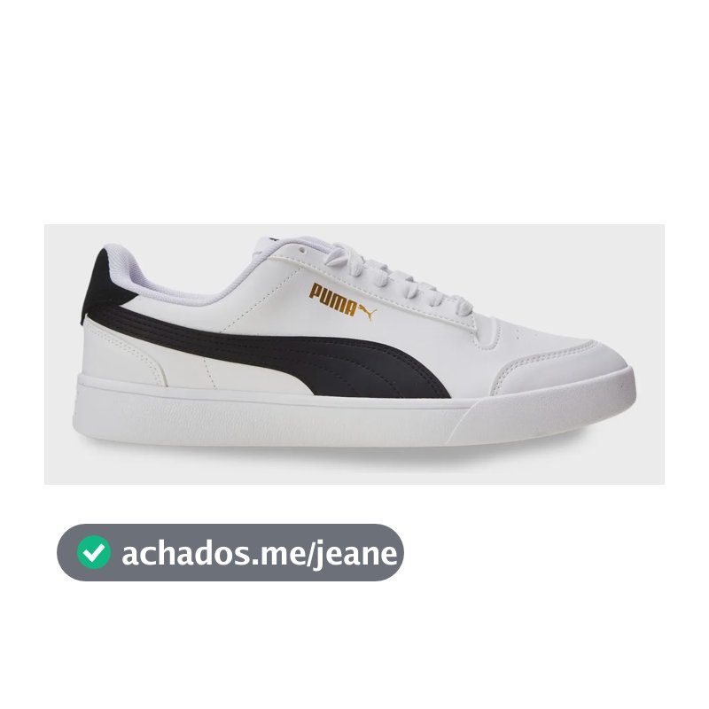 Tênis Casual Masculino E Feminino Shuffle Puma Puma White-puma Black-puma Team Gold Geométrico 39 Br