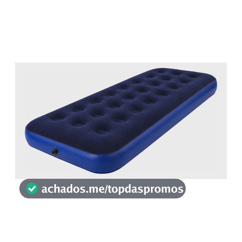 Colchão Inflável Solteiro Camping Casa Umbrella + Kit Reparo Azul