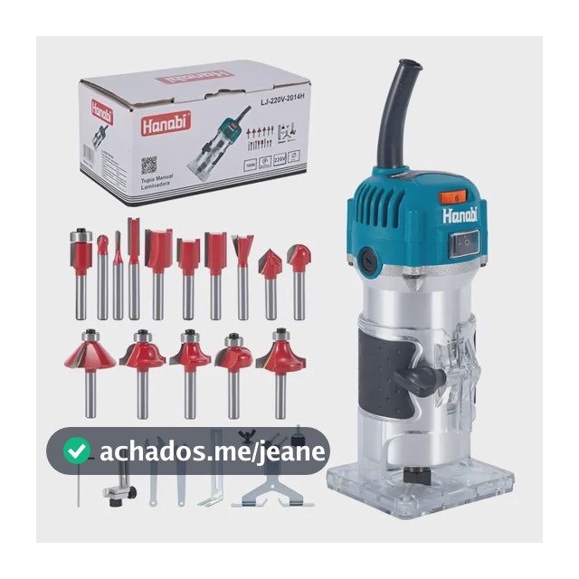 Tupia Laminadora Variável 700w+ Jogo De Fresas 15 Pç Hanabi 220v