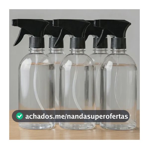 Kit 5 Borrifadores Pulverizador Spray 500ml Gatilho Premium Preto
