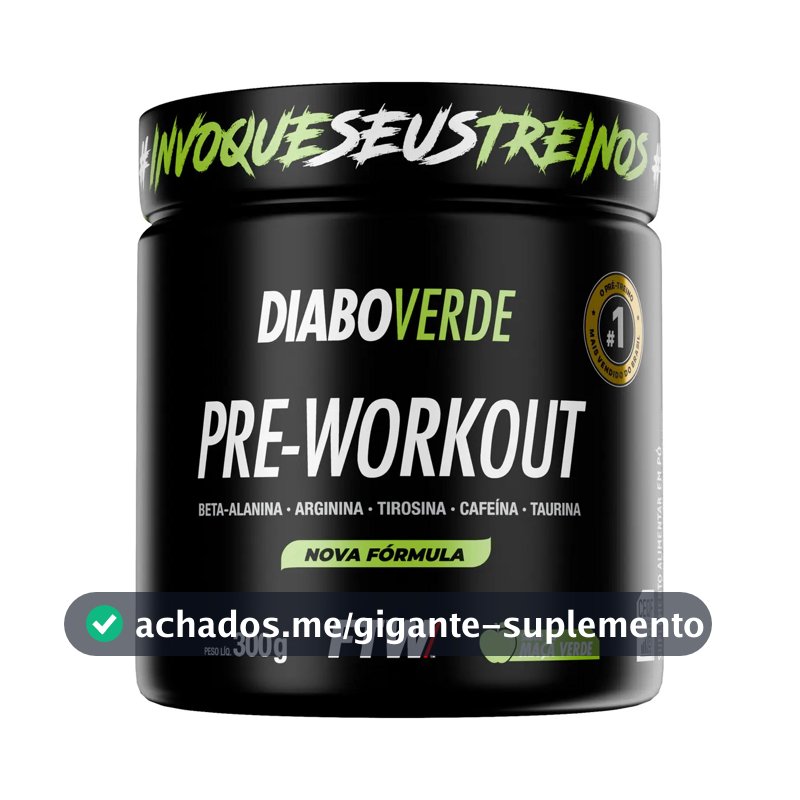 Suplemento FTW Diabo Verde Pre-Workout en pó sabor maçã verde x 300g