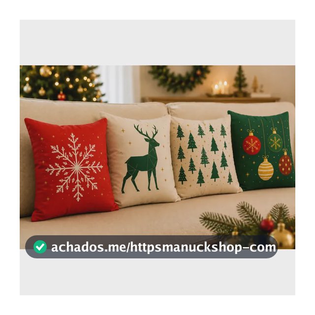 Kit Capas De Almofada Decorativas Estampadas Natal