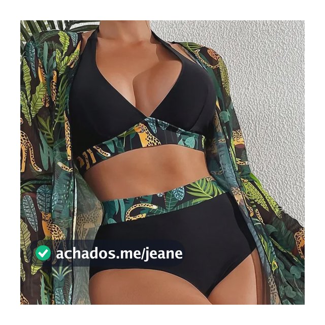 Biquíni Feminino Estampado Conjunto De 3 Peças