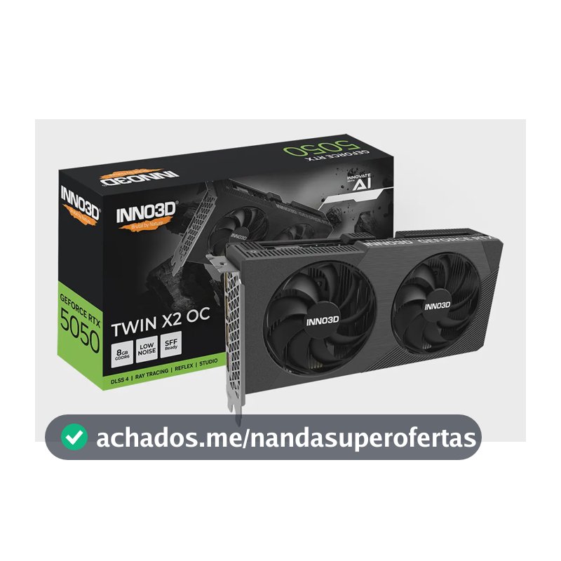 Placa de Vídeo INNO3D RTX 5050 TWIN X2 8GB GDDR6 Geforce Nvidia 4K