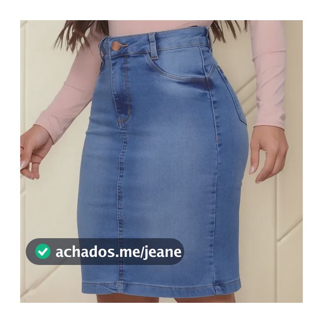 Saia Jeans Evangelica Com Elastano Midi Saia Evangelica