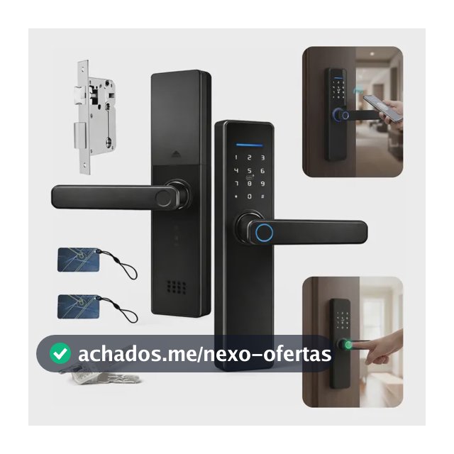 Fechadura Eletrônica Digital Bbg Smart Lock Biometria Preta Preta