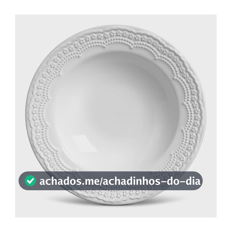 Conjunto Com 6 Pratos Fundo Madeleine Branco Porto Brasil