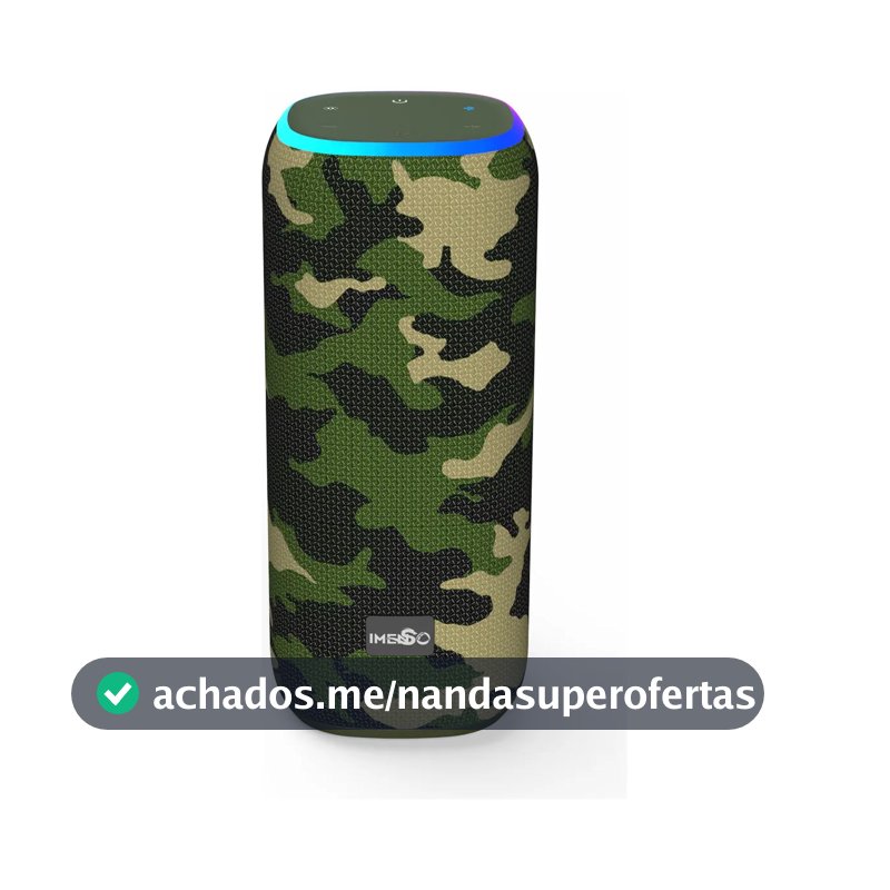 Caixa De Som Portátil Bluetooth 5.3 Imenso X81 Ipx6 60w Rgb Cor Camuflada