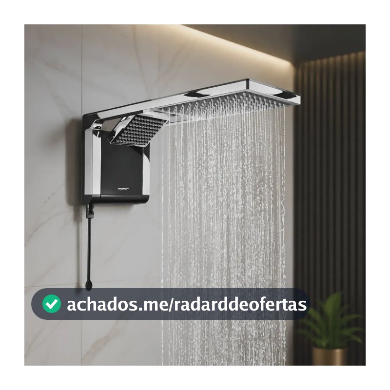 Chuveiro Eletrônico Lorenzetti Acqua Duo Ultra Preto/Cromado Parede 7800W